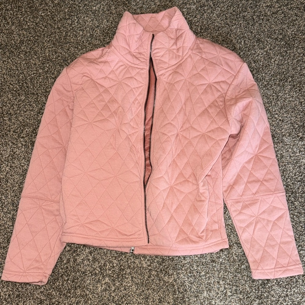 Pink zip up jacket! Cropped-ish